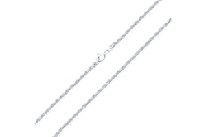 BLING JEWELRY Simple 2MM Strong .925 Sterling Silver Cable Rope Chain Necklace For Men Women Nickle-Free Made In Italy 16 18 20 24 Inch