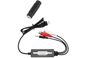 GRACETOP Audio USB Capture, La Scheda del Registratore di Acquisizione Audio USB Converte Le Cassette dei Giradischi in MP3/WAV, Supporto per Windows XP/Vista / 7/8 / 8.1/10 e Mac