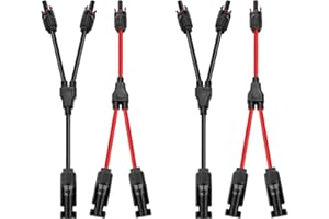 zhongko 2 Paar Solarkabel Y-Verteiler Solarpanel Stecker Kabel Male Female MMF und FFM 2.5/4/6 mm² 1Y2 Stecker Paar für Solaranlage Steckerfertig Connector Photovoltaik Steckverbinder (Rot+Schwarz)