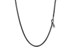 PROSTEEL Collier Homme Chaîne Spiga 3mm en Acier Inoxydable/Plaqué Or, Longeur de 46/51/55/61/66/71/76cm