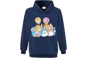 Minhuaha Foxy and Boxy Hoodie Girls Boys Cartoon Prints Cotton Jumper Unisex Kids Sweatshirts