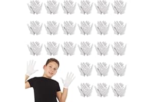 zorvixal 24 Paia Cotone Bianco Morbido Guanti da Polso per Bambini, Taglia XS, Trattamento dell'Eczema, Cotone