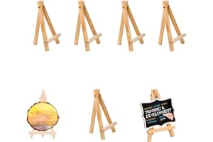 HUDIEPAN 5 Pezzi Mini Cavalletto in Legno, Mini Cavalletto a Triangolo in Legno, Piccolo Cavalletto, Mini Cavalletti Matrimonio Legno, Mini Cavalletti Piccoli Legno, per Foto Matrimonio Compleanno Festa