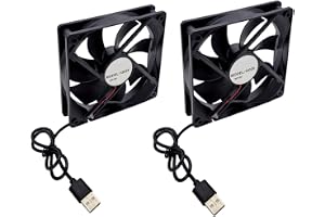 JZK 2 st 120 x 120 x 25 mm DC 12 V USB-fläkt 12 cm, 0,08 A, 1500 rpm, 12025 glidlager tyst borstlös DC-fläkt 120 mm för ismas