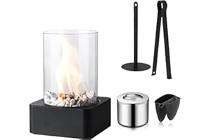 AEVQUAS Tabletop Fireplace Portable Bio Ethanol Table Top Fire Pit Bioethanol Fire Home Kitchen Living Room Garden Balcony Ethanol Burner for Christmas, Halloween, Valentine's Day