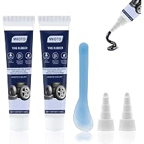 Kit Riparazione Pneumatici Con Colla Nera 100 Ml - Per Auto, Moto, Bici Tubeless - Include Raschietto E Applicatore