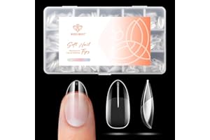 ‎MODELONES Modelones Nail Tips 360 Stück- Full Cover Nageltips Set, Soft Gel Tips Set, PMMA Harz Nagelspitzen, Künstliche Nägel Zum Aufkleben Nail Art DIY, Kurze Almond- Halbmatt