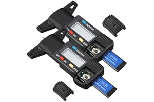GDWD Jauge de profondeur de profil de pneu, jauge de profondeur de profil de pneu, jauge de profondeur de profil de pneu avec écran LCD, 0-25,4 mm, pied à coulisse pour voitures, camionnettes, camions (2