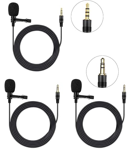 3.5mm Clip On Lavalier Microphone - Omnidirectional Lapel Mic For Laptop & PC Recording