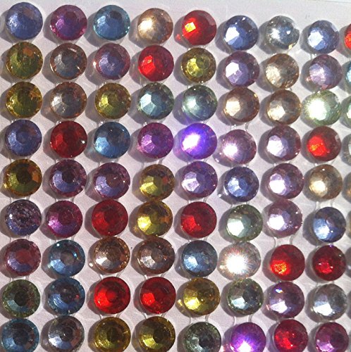 1400 Stück glitzernde Strasssteine selbstklebend super glänzend basteln Gltzersteine Schmucksteine Strass Steine zum Verzieren von CRYSTAL KING (Bunt) - 3