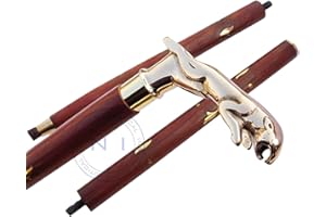 SARA INTERNATIONAL Pręt do chodzenia w stylu vintage Jaguar z mosiądzu z pojedynczym uchwytem