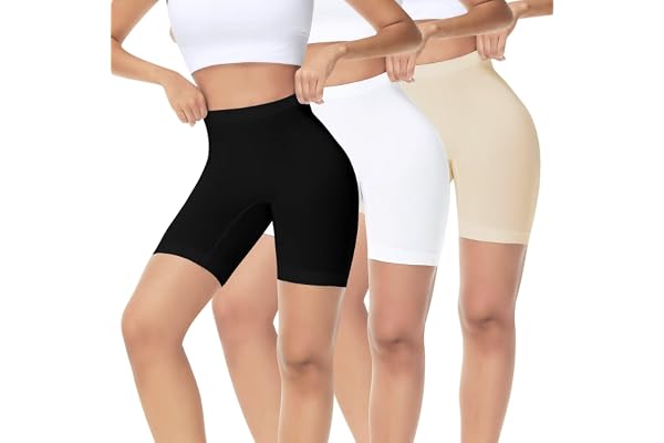 IceReco 3-pack cykelbyxor, dam, korta sportbyxor under klänning, kjol, kalsonger med ben, anti-skavning, korta leggings