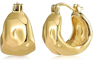 KISSPAT Creolen Ohrring für Damen, Hypoallergene Ohrringe Kreolen Creolen Silber 925 Ohrringe Gold für Damen Frauen Mädchen