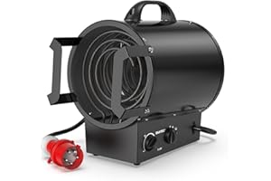 DAHTEC Calefactor 9000W - Calentador Electrico Portatil - Con Asa, Termostato y Protección Contra Sobrecalentamiento - Apto para Garajes, Tallers