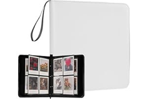 GOLDBARLEY 240 Pockets Portable Binder Large Photo Album Book For i-Type Square Polaroid Photos and Instax Wide Film Pictures (White), 240314A-SQ