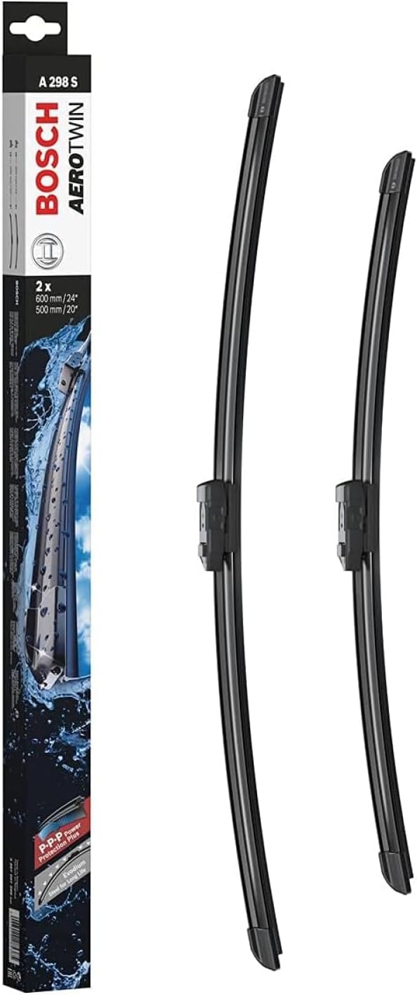 Bosch Aerotwin A298S - Front Windscreen Wipers - Set of 2 Replacement Blades - Comes with Pre-assembled Adapter - 2 Blades, 600 mm / 500 mm - Only for Right-Hand Drive (UK)