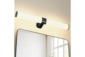 PRINCEWAY 15W LED Badrumslampa Vägg Ovanför Spegel Badrumsskåp Väggskåp Badrum, IP44 Vattentät, Bredd 60CM Matt Svart Lampa