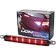 iJDMTOY OEM-Spec Dark Smoked Lens Full LED Trunk Lid Third Brake Light Bar Assembly Compatible With 2008-2016 Mitsubishi Lancer, Evolution X Sedan