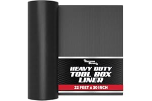 Precision Defined Rivestimento Cassetti Attrezzi e Banco da Lavoro (76 cm x 6.7 m), Nero – Tappetino Gomma Antiscivolo per Carrello da Lavoro e Cassetta Attrezzi – Tappetino per Cassetti Officina