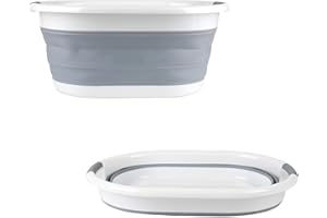 Beldray LA034816 Cestello Pieghevole Ovale con Manici in Plastica Durevoli, 37 Litri, Grigio, Leggero, Soluzione Salvaspazio, Bacinella Pieghevole per il Bucato, Adatto per la casa e il campeggio