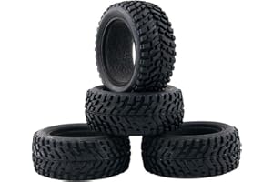 KEEDA Pack of 4 Rubber Tyres with Foam Inserts Tyres for 1/10 Traxxas HSP Tamiya HPI Kyosho RC On Road Runflating Touring Car (Q, 75 mm)