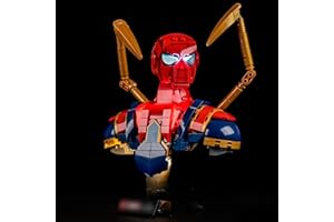 YEABRICKS Luz LED para Lego-76326 Marvel Iron Spider-Man Bust Building Blocks Model (juego de construcción no incluido)