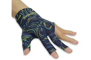 ‎POLYMATH PolyMath Billiard Gloves Set of 10 3-Finger Snooker Gloves Pool Cue Gloves, Spandex Lycra, for Left or Right Hand, Men and Women