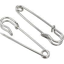 6 spille di sicurezza extra large lunghe 8 cm, in metallo, resistenti, per vestiti, artigianato, gonne, kilt, cucito, trapunte, 3 colori