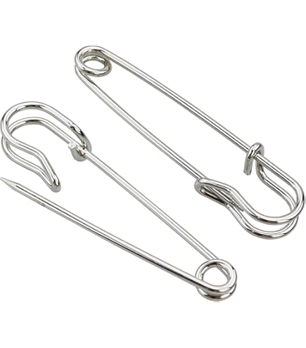 Yurosiay 6 spille da balia extra grandi, 10 cm, argentate, in acciaio inox, grandi e robuste, spille da sicurezza extra grandi per coperte, trapunte, biancheria pesante, imbottitura, artigianato