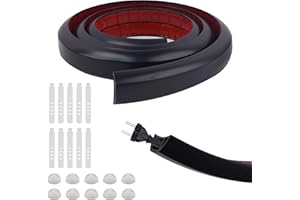 AWBEOT 2 M Canalina Passacavi Autoadesivo, 20 mm x 10 mm, Flessibile Canalina Passacavi Pavimento Calpestabile, Copricavi a Pavimento in PVC, Nascondi Cavi, per Home, Ufficio, Officina, Scuola, Nero