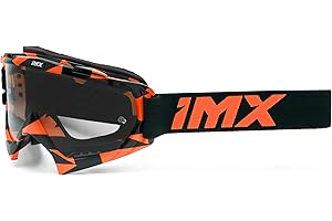 IMX RACING MUD Gafas de Moto | Lente transparente | Lente Antivaho y Antirrayas | Correa con Estampado de Silicona | Espuma de Tres capas | Incluye Una Lente