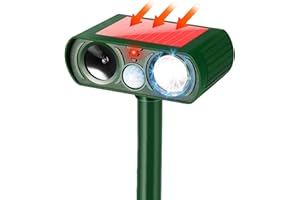 YRIGHT Solar Ultrasonic Cat Repellent Scarer for Garden, Outdoor Waterproof Cat Repellent, Animal Repeller with Flashing Light Dog Cat Fox Deterrent for Garden Yard Farm