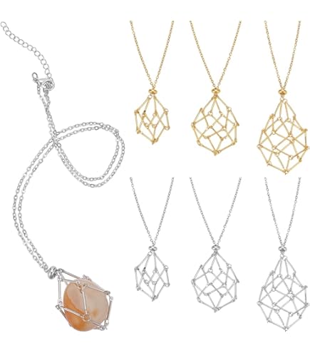 Collana Con Gabbia Porta Pietre - Ciondolo Regolabile In Acciaio Inox Per Cristalli - Foto 6