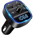 LENCENT Bluetooth FM Transmitter Auto, Adapter für Auto Radio, Freisprecheinrichtung, 2 USB Ports, Unterstützt SD-Karte USB-S