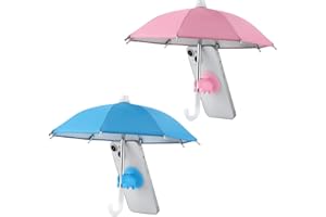 NQEUEPN 2pcs Cell Phone Umbrella, Glare Blocking Phone Shade Multifunctional Phone Umbrella with Cute Piggy Sucker Sun Shade for Phone (Pink, Blue)