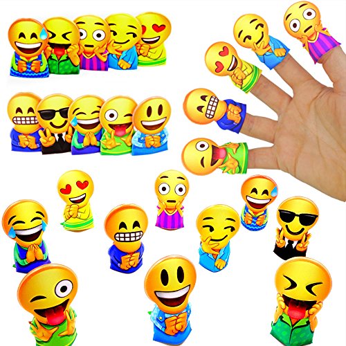 German Trendseller® - 12 x Emoji - Fingerpuppen - Wilde Kerle ┃ -NEU- ┃ Kindergeburtstag ┃ Mitgebsel ┃12 Stück