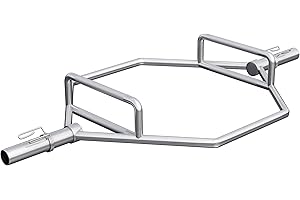 Gorilla Sports® Barre Hexagonale - Olympique, Ø 50mm, Capacité de Poids 270 kg, Acier Chromé - Trap Bar, Shrug Bar, Barre De Levage De Haltères, pour Squats, Deadlift, Haltérophilie, Gym, Domicile