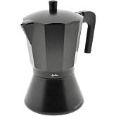 Jata CFI6 - Italian Induction Coffee Maker, Capacity 6 Cups, Suitable for All Types of Kitchens, Aluminium Body, Black