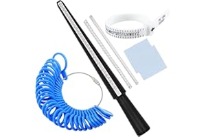 WOOPIN Ring Sizer UK US Mandrel Set Ring Size Measure Guide Women Men's Finger Gauge Measurement Tool UK Sizes Plastic Rings Sizing Kit