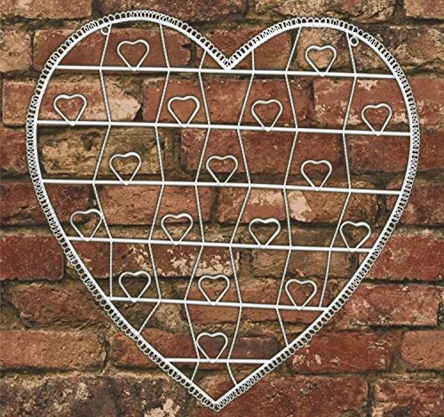 Vintage Style White Wire Heart Memo Card Photo Holder - Large by TTHG
