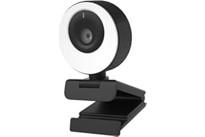 Cleyver Webcam USB pour visioconférence, HD 1080p, Connexion USB-A, Microphones antibruit, Angle de Vue à 96°, Anneau Lumineux, Streaming, 60 IPS, Plug & Play, PC/Mac