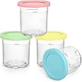 4-Pack of 16 oz. Replacement Pint Containers and Lids for Ninja Creami NC301 NC300 NC299AMZ Series - Blue, Pink, Green, Yellow
