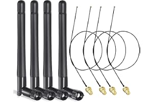 GERUI WLAN-antenn 2,4 GHz 5 GHz 5,8 GHz 3 dBi RP-SMA-antenn och 10 cm U.FL IPX IPEX MHF4 till RP-SMA-hona förlängning 4 styck