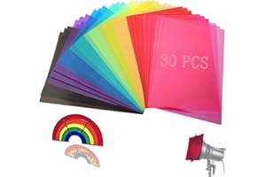 SWTYExt Folia odporna na wysoką temperaturę do lamp, 10 kolorów, folia do lamp, 29,7 x 21 cm, kolorowa folia, żelowa, filtr kolorowy A4, przezroczysta korekcja kolorów do reflektorów, fotografii,