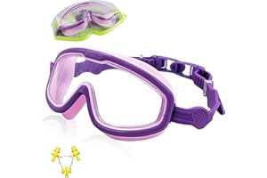ProChosen Kids Swimming Goggles, Swimming Goggles for Kids Children Teens Age 3-15 Waterproof Anti-Fog UV Protection No Leaking, Boys Girls Swimming Goggles Kids 6-14 with Nose Clip
