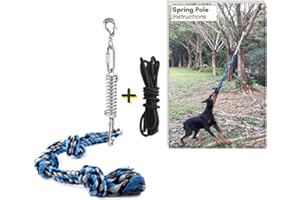 Leikance Jouet en corde pour chien, mât à ressort, jouet à tirer pour chien en plein air