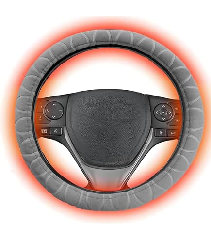 thumbnail image 2 of Zone Tech Plush Faux Sheepskin Heated Steering Wheel Cover – 12V, Black, Warm & Cozy (WC0035) 2 of 4