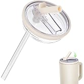 Pavlleen 2 Replacement Lids for 40 oz Tumblers, Reusable, (White) | Leakproof and Dustproof with Straws for Stanley Cup Acces