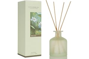 Cocorrína Reed Diffuser Sets - White Lotus 200ml Diffuser with Sticks Home Fragrance Essential Oil Reed Diffuser for Bedroom Bathroom Shelf Decor Office Decor