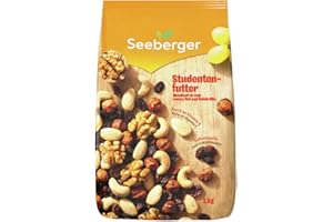 ‎SEEBERGER Seeberger Studentenfutter: Klassische Nuss-Frucht-Mischung aus Haselnusskernen, Mandeln, Walnüssen & Cashewkernen, mit Rosinen - reich an Vitamin E, vegan (1 x 1 kg)
